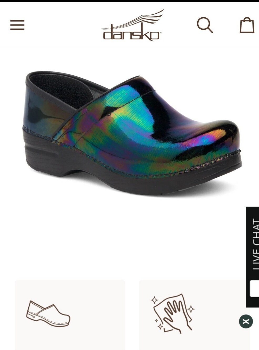 Petrol Patent Clog - Iridescent Petrol Blue Women's Clog
